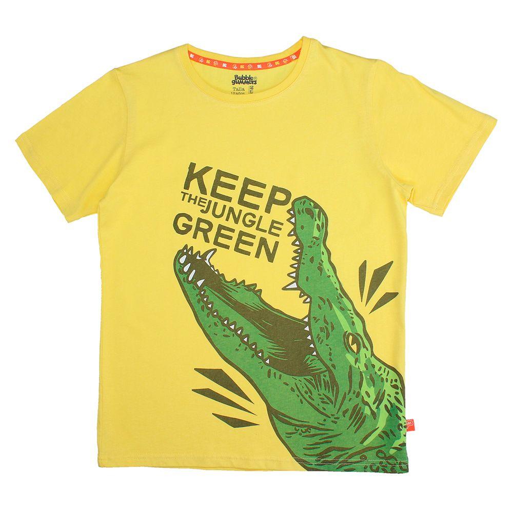 POLERA NIÑO BUBBLEGUMMERS ELEVATED NATURE AMARILLO JUNGLA-0
