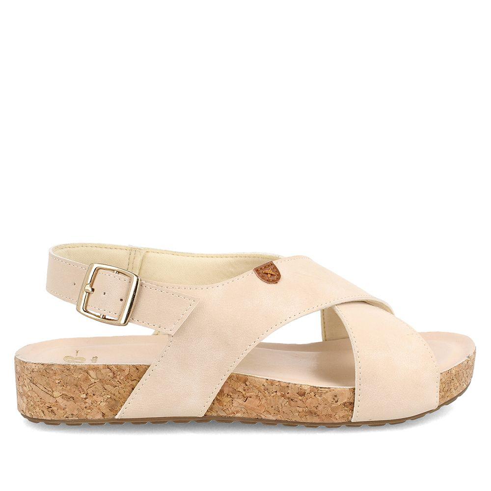 SANDALIA MUJER BATA ENJOY CREMA-4