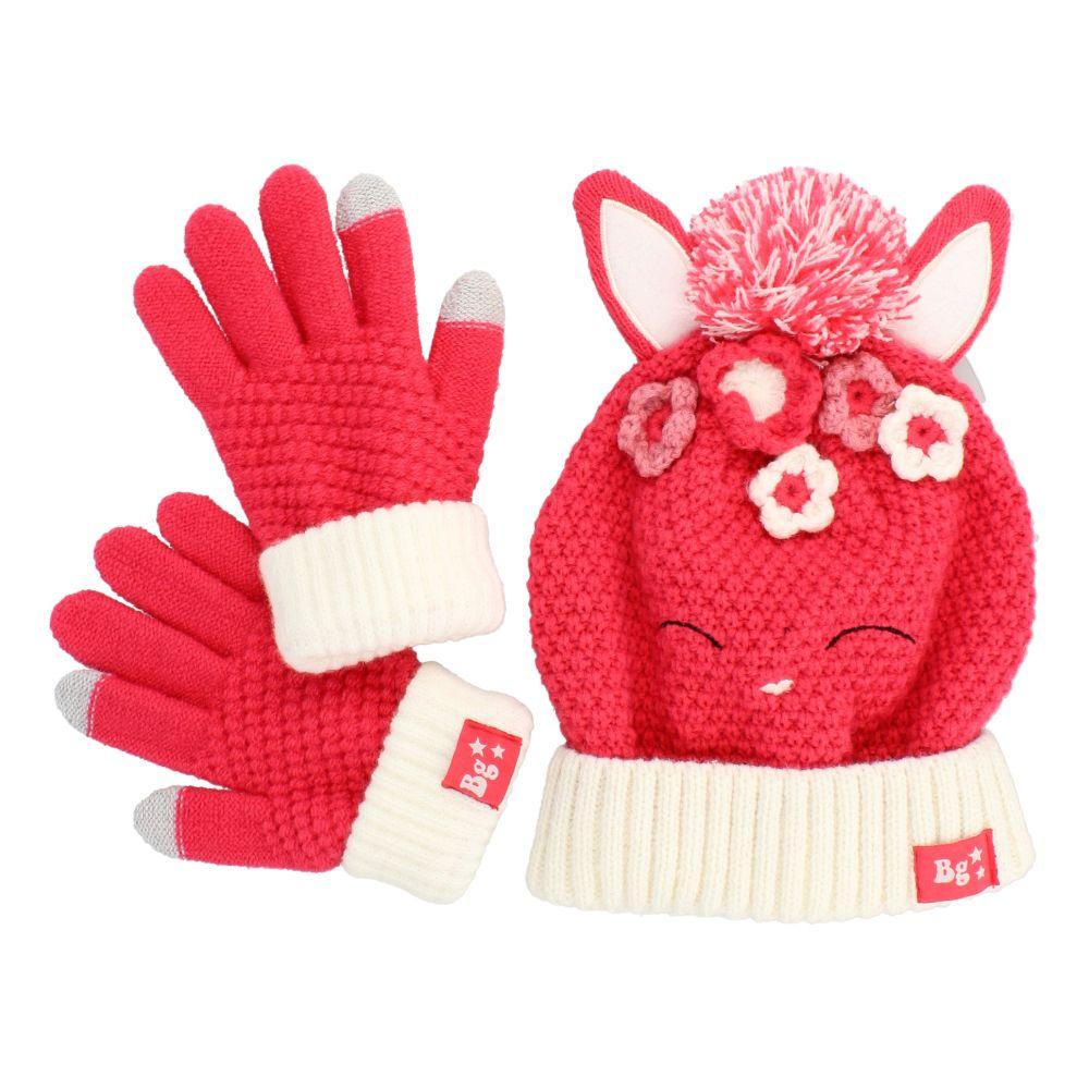 PACK GORRO Y GUANTES NIÑA BUBBLEGUMMERS SINERGY ROSADO-0