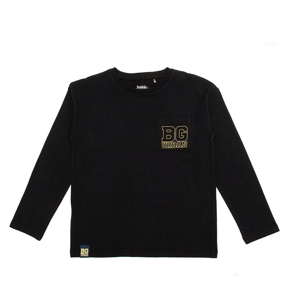 Polera Manga Larga Niño Bubblegummers Igor Negro  Teens-0