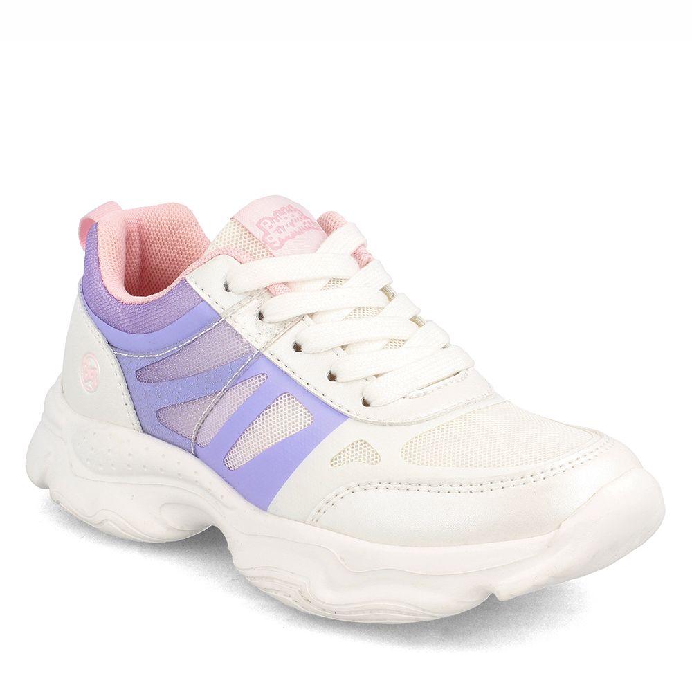 Zapatilla Niña Bubblegummers Bolt Blanco-Lila-1