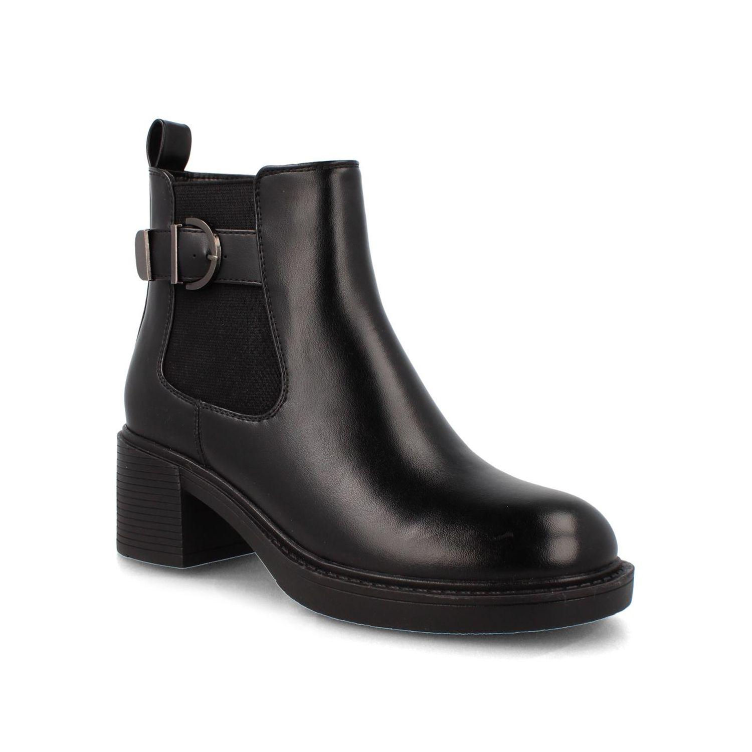 Botín Mujer Bata Angelic Negro Hebilla-1