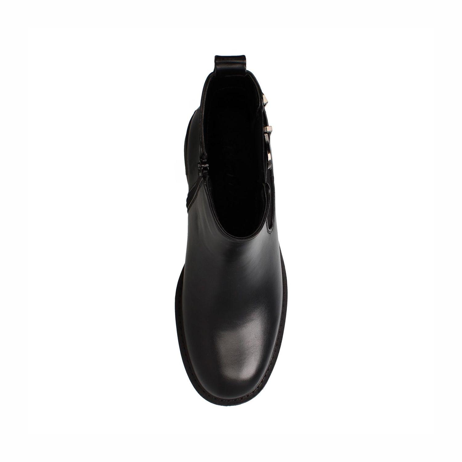 Botín Mujer Bata Angelic Negro Hebilla-3