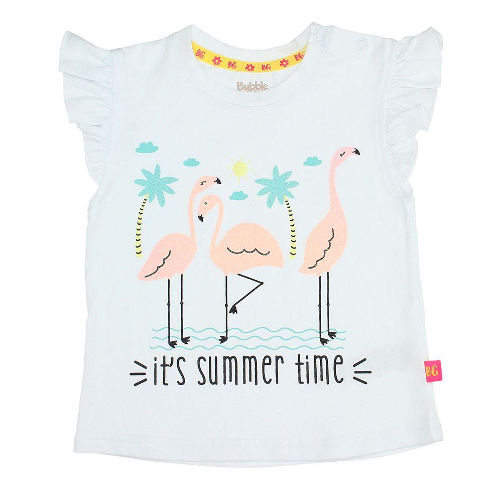 POLERA NIÑA BUBBLEGUMMERS ELEVATED NATURE BLANCO VERANO-0