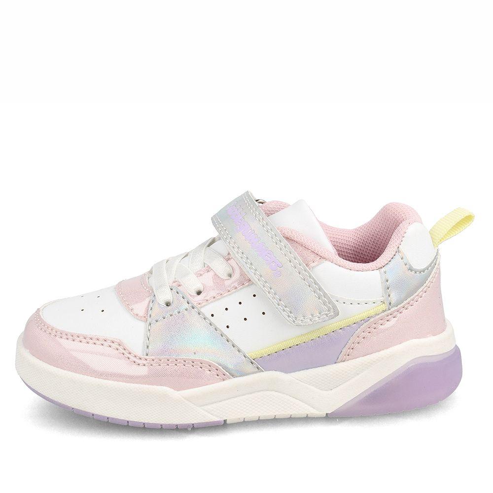 Zapatilla Niña Bubblegummers Luces Dakar Blanco-Rosado-1