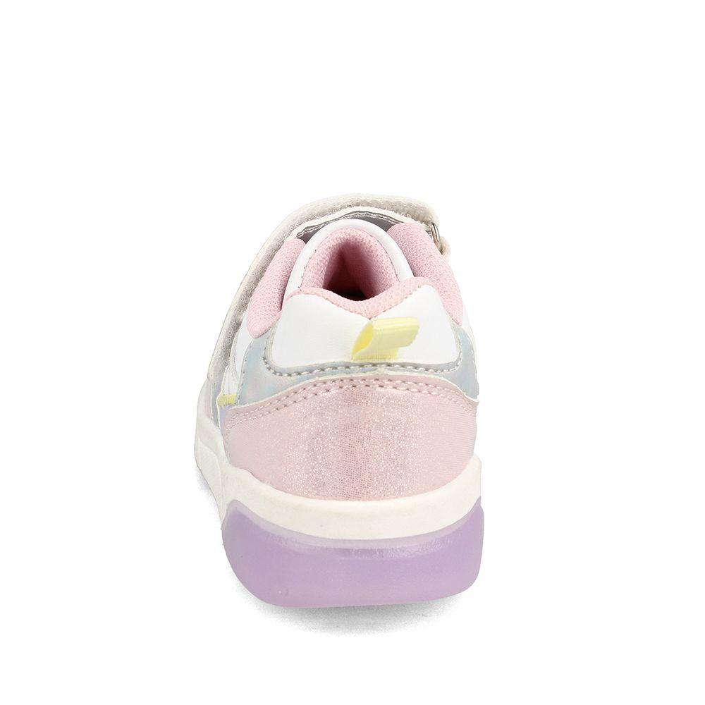 Zapatilla Niña Bubblegummers Luces Dakar Blanco-Rosado-2