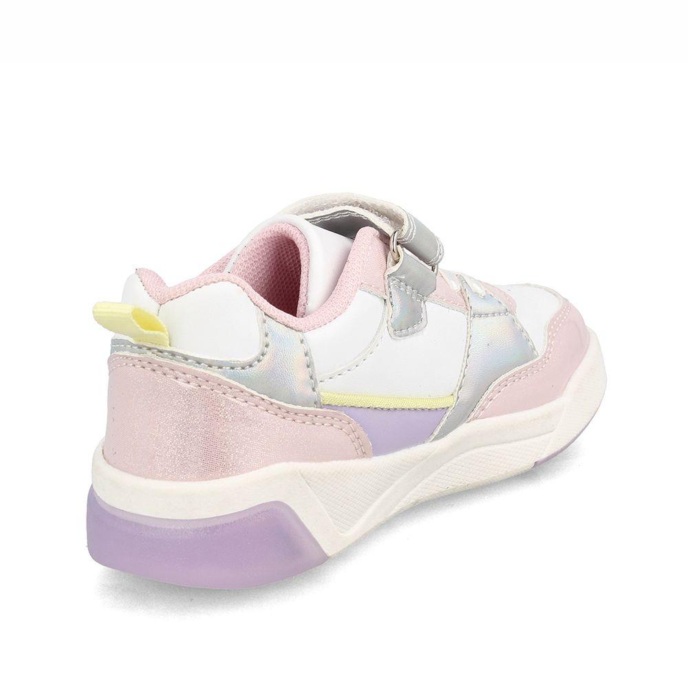 Zapatilla Niña Bubblegummers Luces Dakar Blanco-Rosado-3
