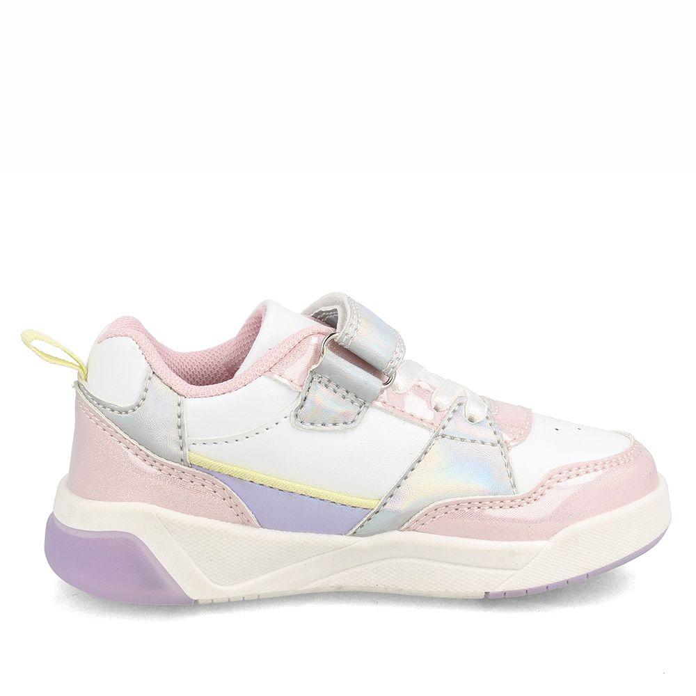 Zapatilla Niña Bubblegummers Luces Dakar Blanco-Rosado-4