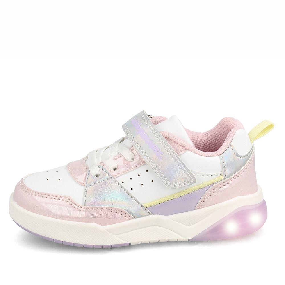 Zapatilla Niña Bubblegummers Luces Dakar Blanco-Rosado-7