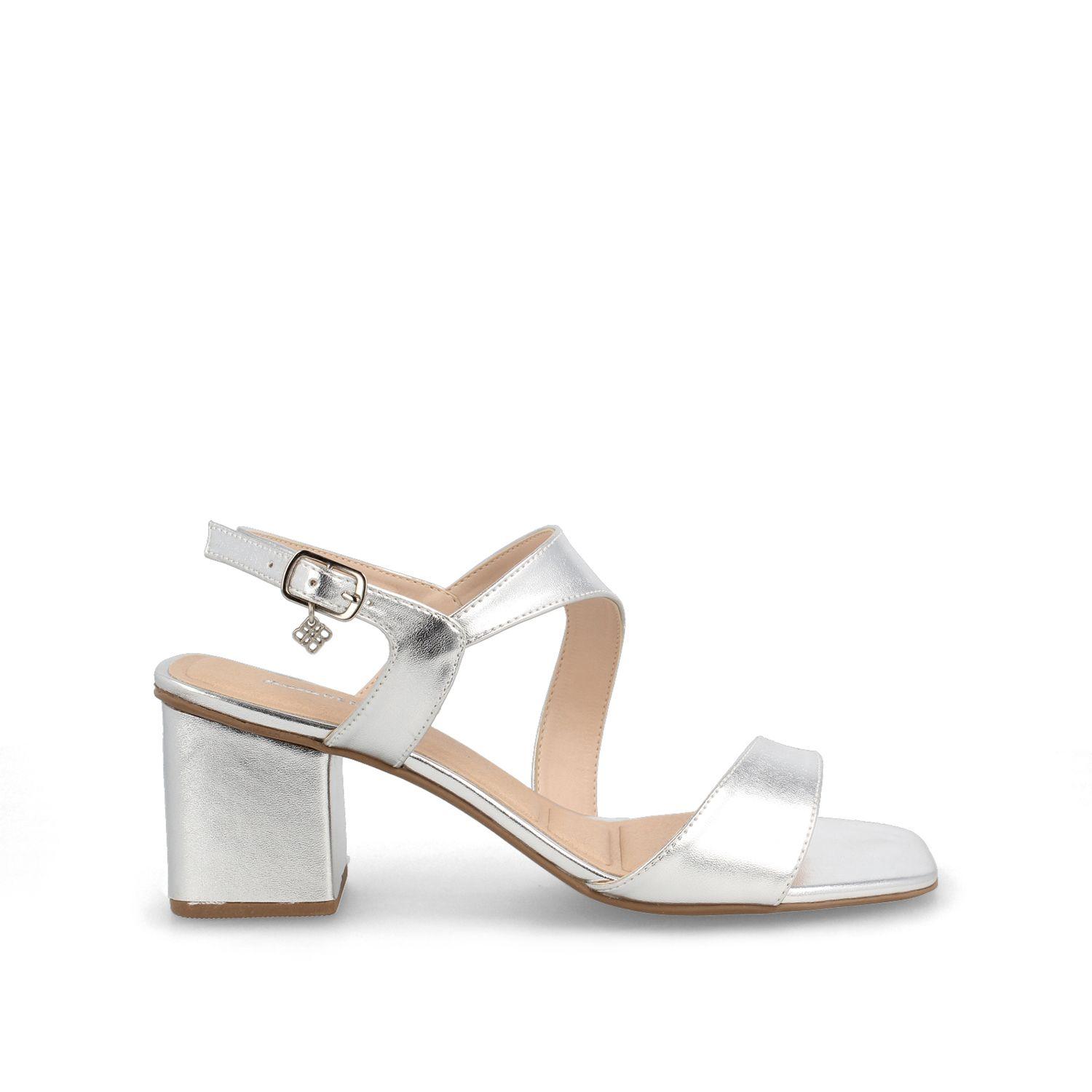 Sandalia Mujer Bata Elegance Plateado-0