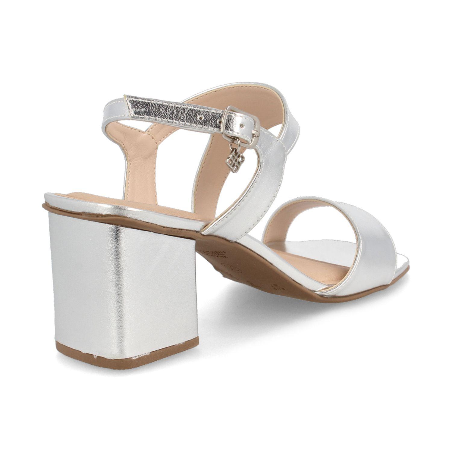 Sandalia Mujer Bata Elegance Plateado-2
