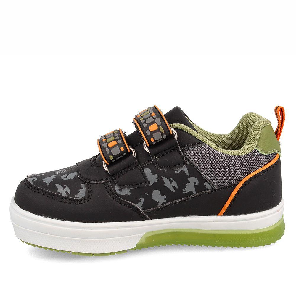 Zapatilla Niño Bubblegummers Luces Neon Negro-Naranja-1
