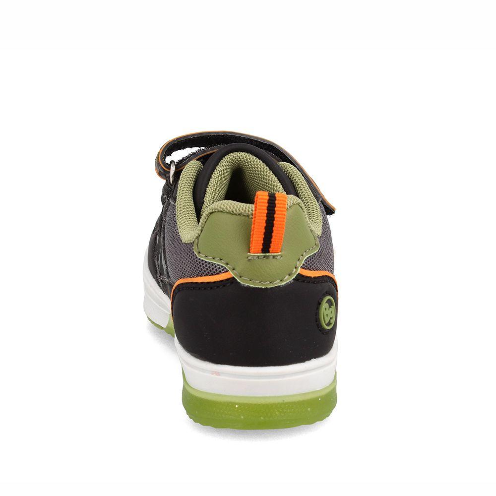 Zapatilla Niño Bubblegummers Luces Neon Negro-Naranja-2