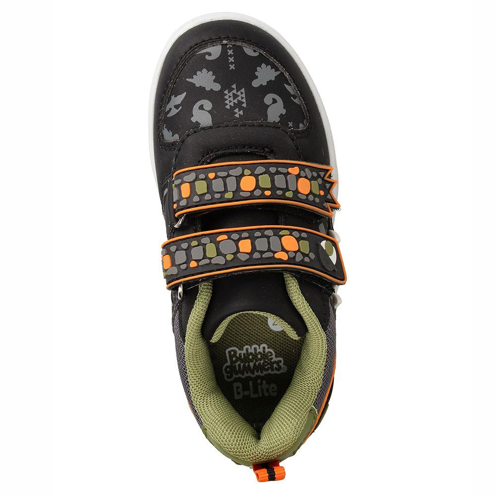 Zapatilla Niño Bubblegummers Luces Neon Negro-Naranja-5
