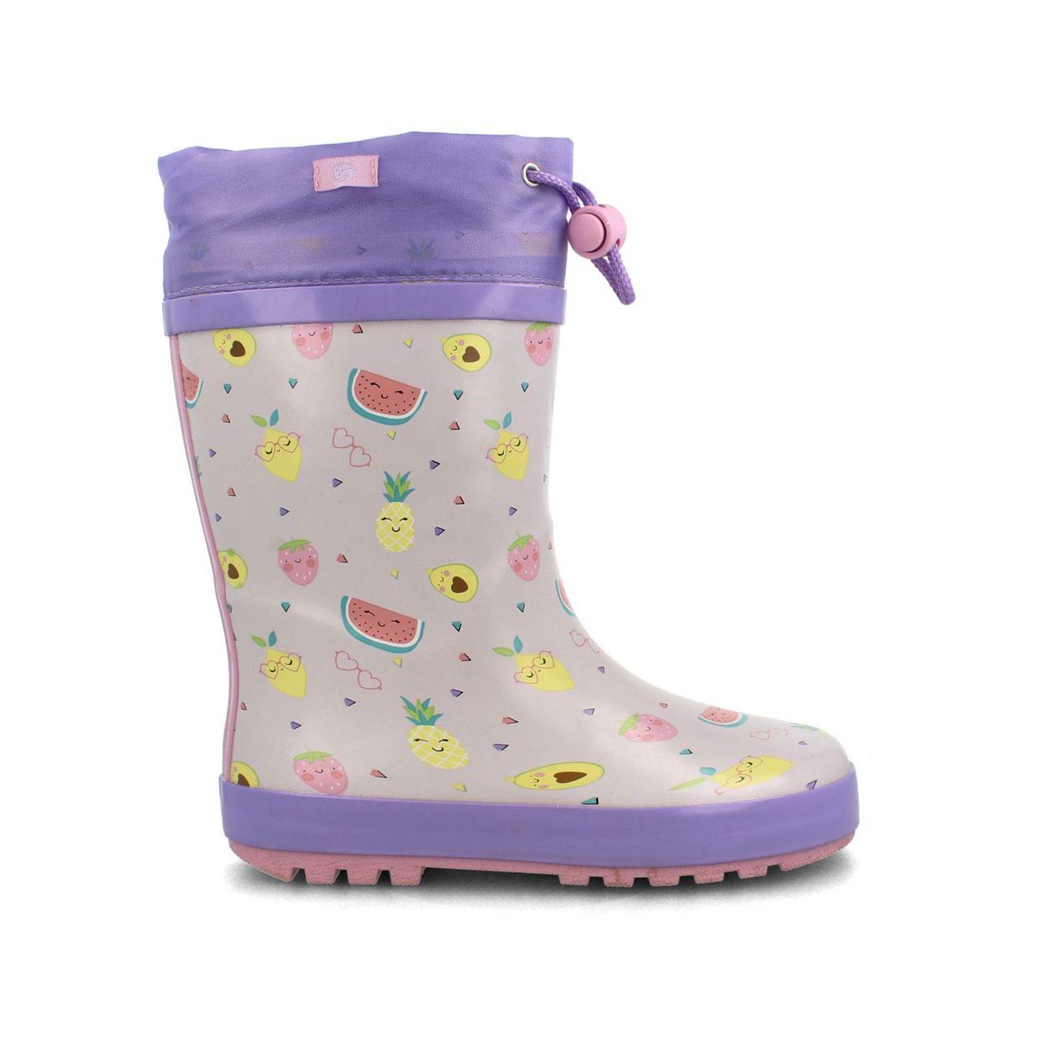 Bota De Agua Niños Bubblegummers Rainboot Lights Morado-0