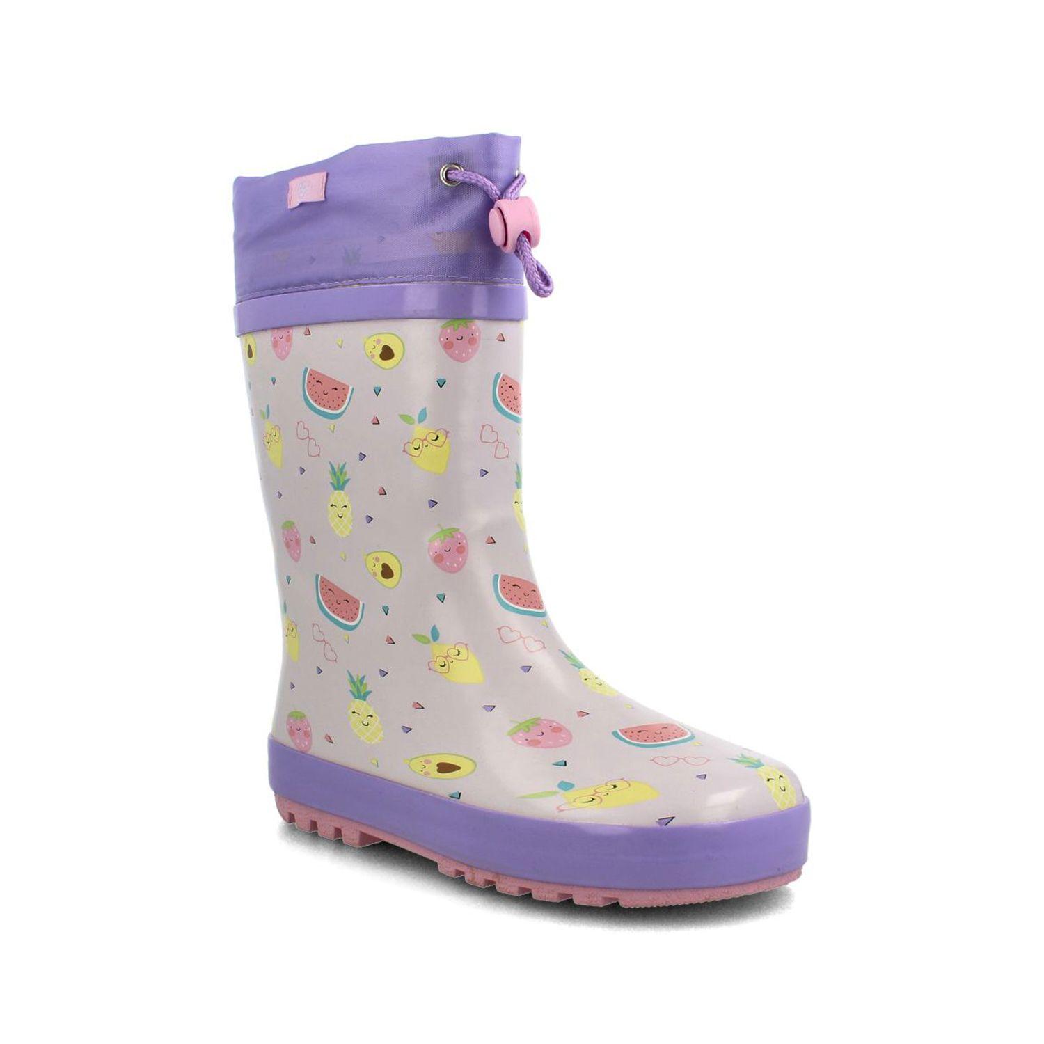 Bota De Agua Niños Bubblegummers Rainboot Lights Morado-1