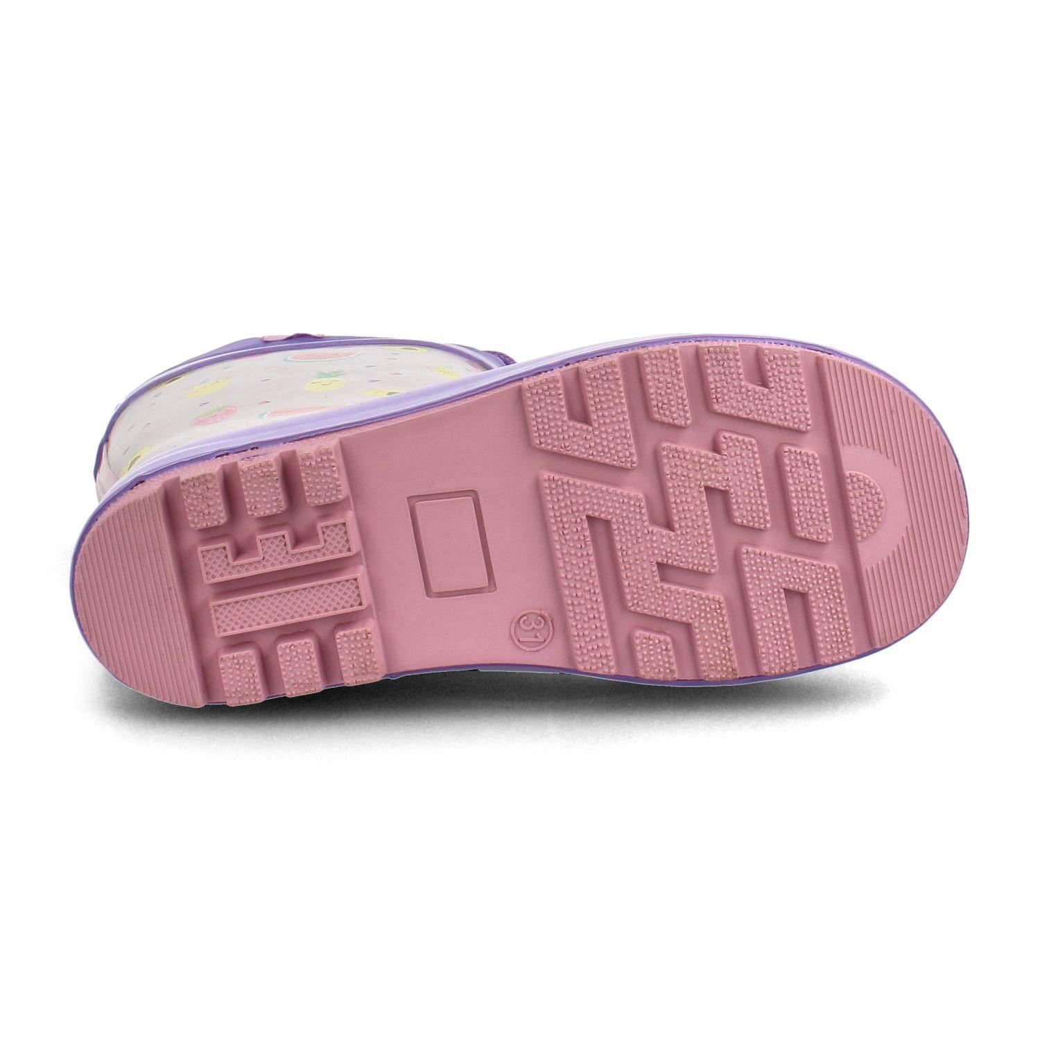 Bota De Agua Niños Bubblegummers Rainboot Lights Morado-4