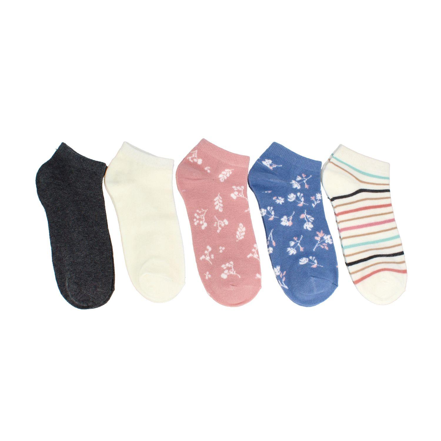 Calcetines Mujer Bata Five Pack Diseño Multicolor-0