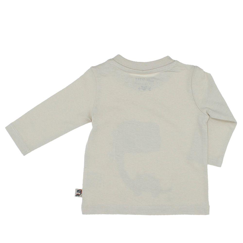 POLERA MANGA LARGA NIÑO BUBBLEGUMMERS DINO BEIGE-1