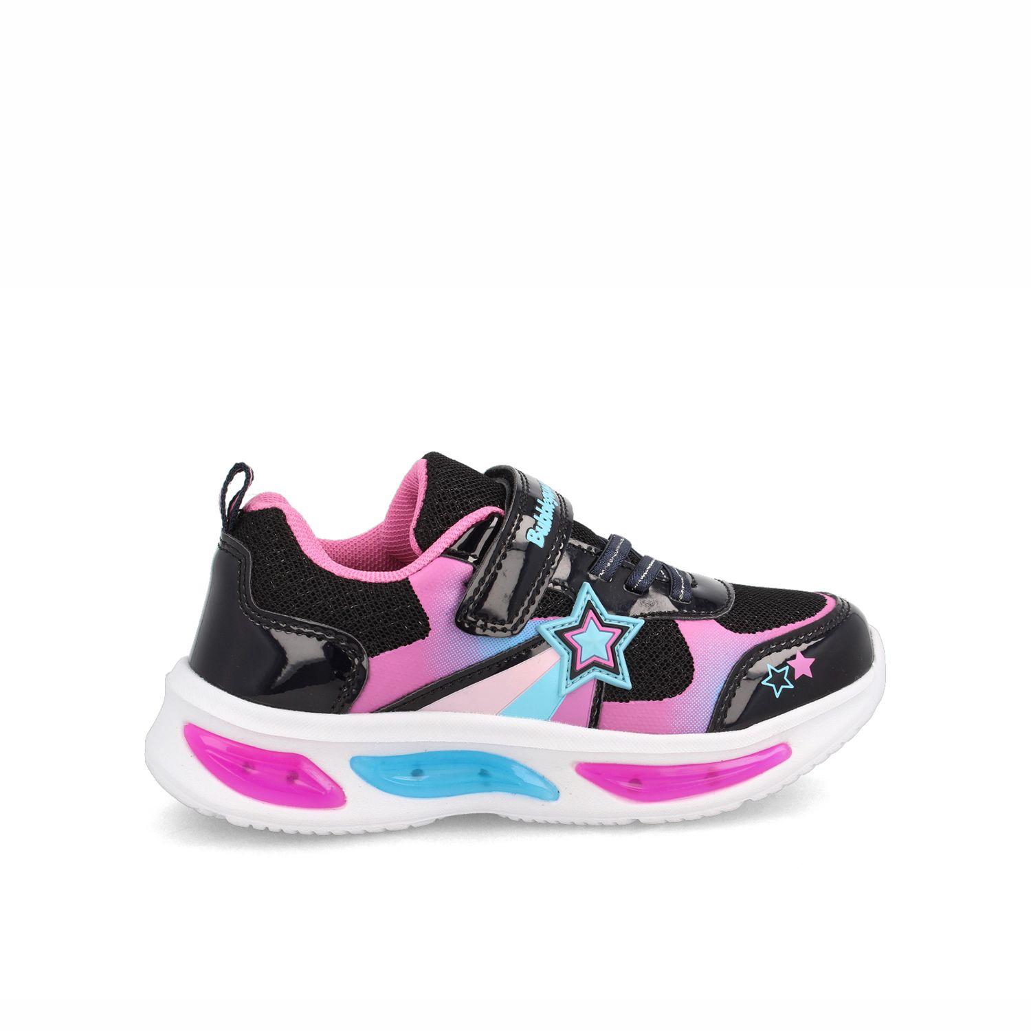 Zapatilla Niña Bubblegummers Demian Negro-Rosado-0