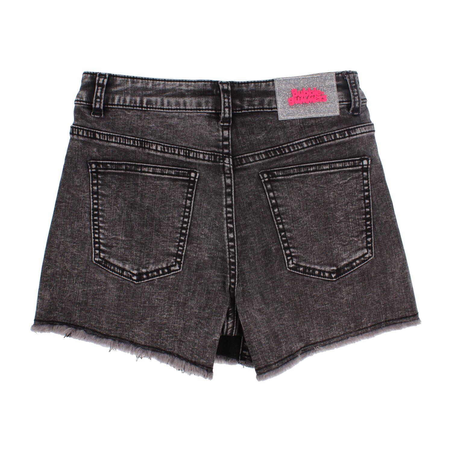 Short Niña Bubblegummers Fiorella Negro Denim Teens-1