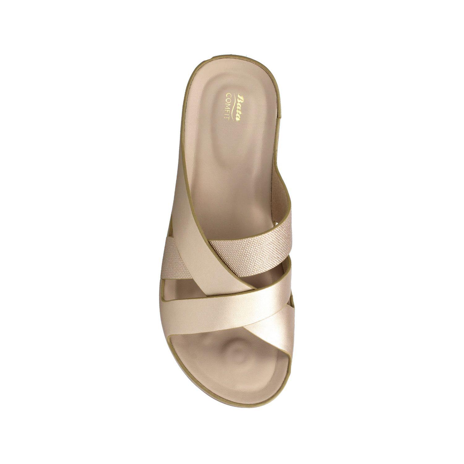 Sandalia Mujer Bata Curissay Dorado-3