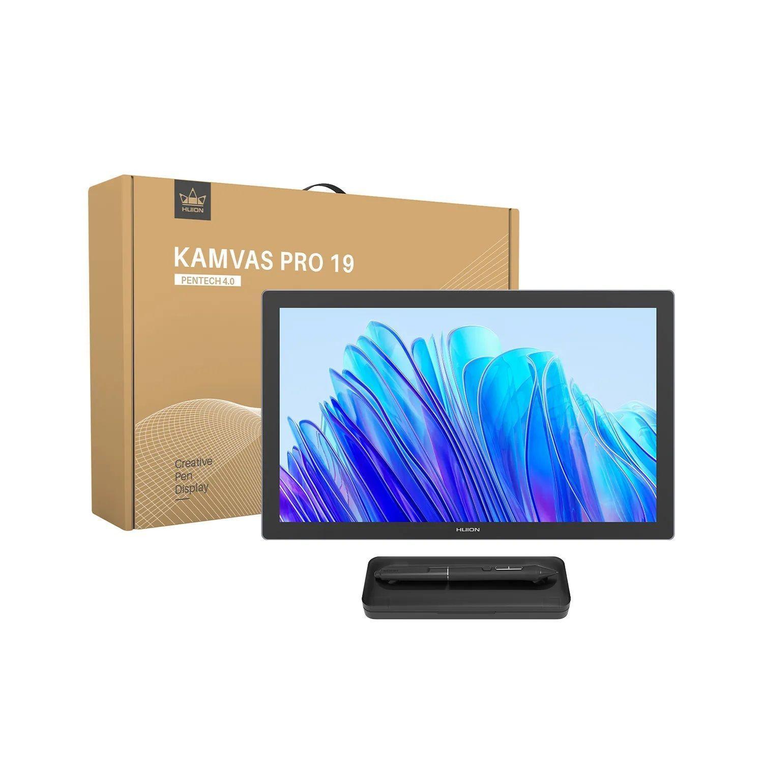 Tableta Gráfica Monitor Huion Kamvas Pro 19 con 2 Lápices y Keydial - TG-7