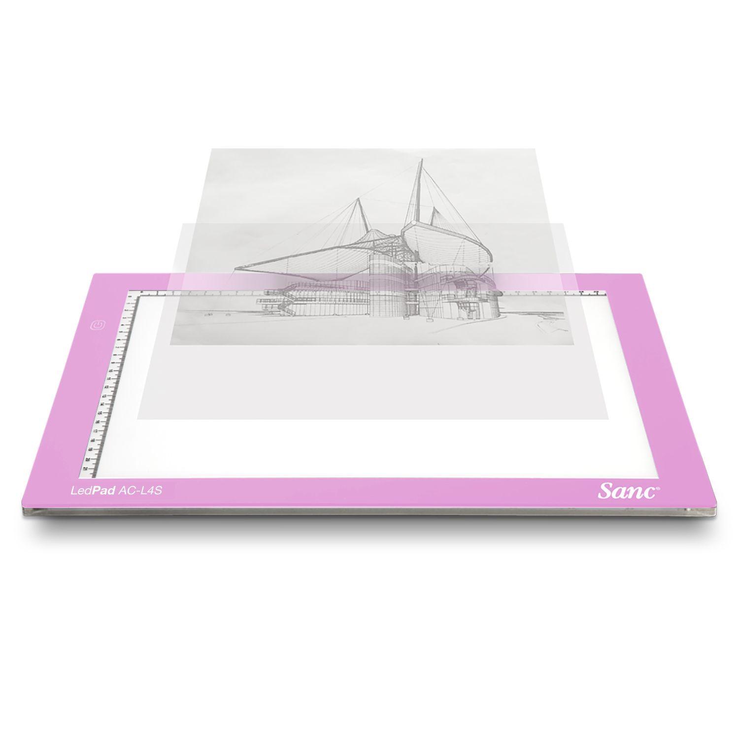 Tableta de Luz Led Sanc AC-L4S Pink tipo Huion con Funda-2