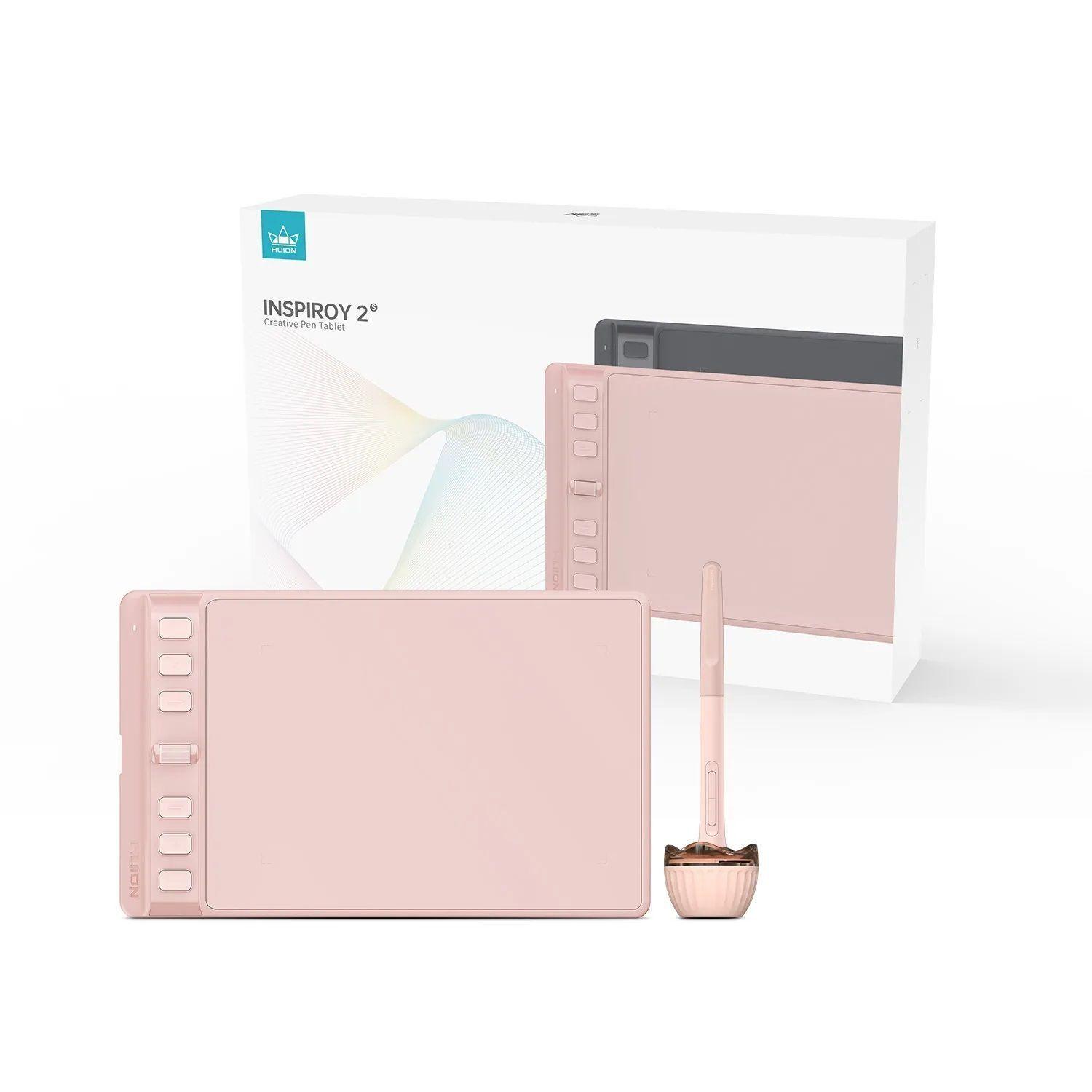 Tableta Gráfica Huion Inspiroy 2 S Pink con Scroller y Guante - TG-3