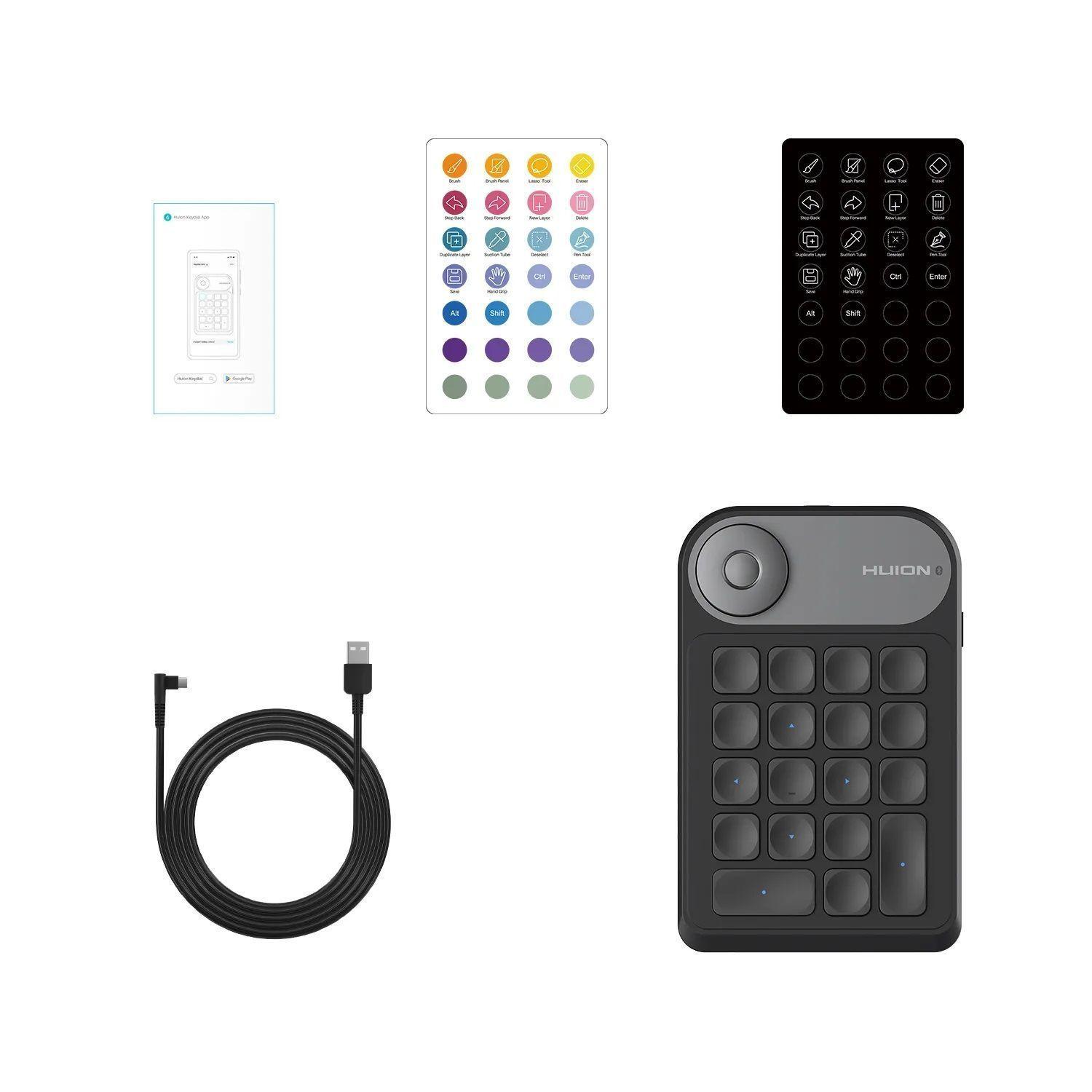 Mini Keydial Huion K20 Bluetooth 5.0 para Tabletas Gráficas Kamvas-5
