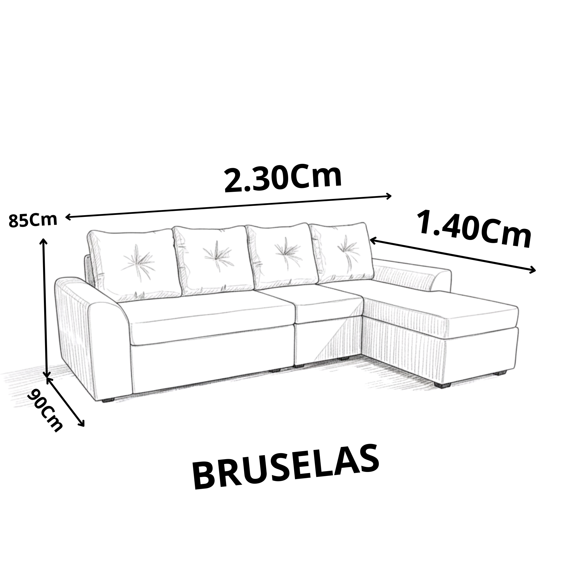 Seccional Modular Bruselas 4.1 Felpa-4