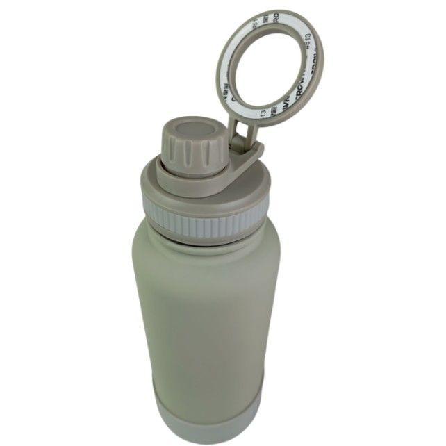 Botella Verde de Agua de Acero Inoxidable de 650ML con Soporte Magnético para Teléfono T-1001-2