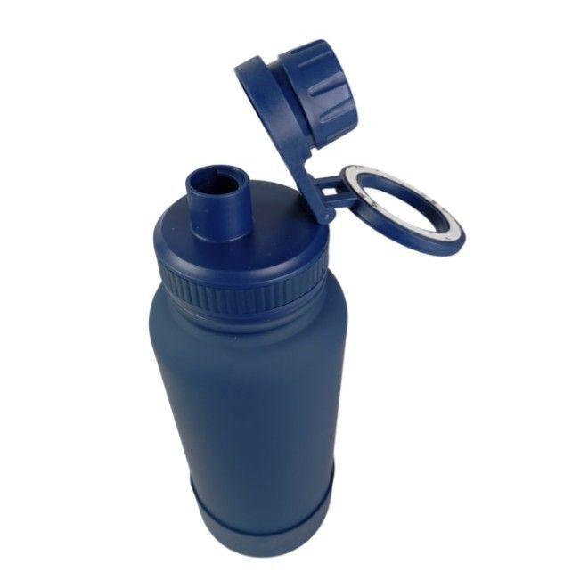 Botella Azul de Agua de Acero Inoxidable de 650ML con Soporte Magnético para Teléfono T-1004-2