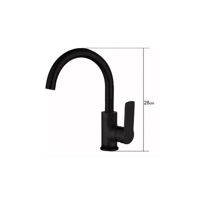 Llave Grifería Monomando Lavamanos Giratoria Negro Mate A11716-2