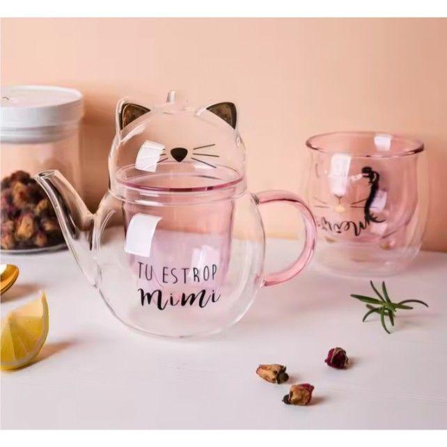 Tetera de Vidrio de Borosilicato Tipo Gato T-00037-4