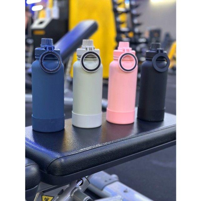 Botella Rosa de Agua de Acero Inoxidable de 650ML con Soporte Magnético para Teléfono T-1003-6