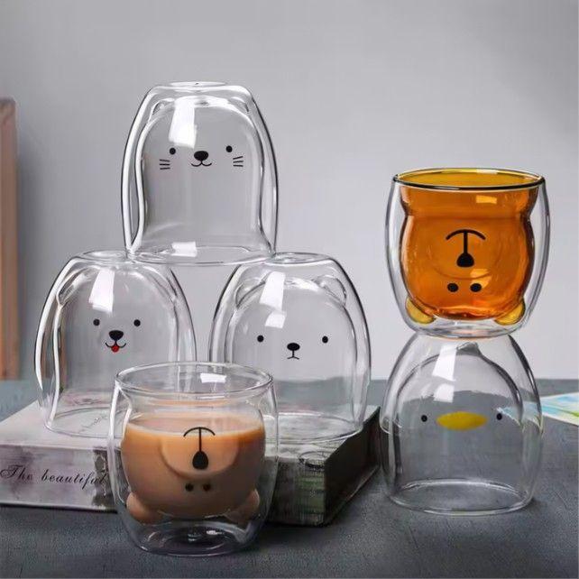 Vaso Transparente con Forma de Oso Doble Pared T-00032-2-3