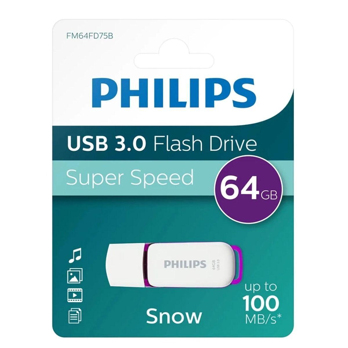 Pendrive Snow USB-A 3.0 Philips - 64GB-0