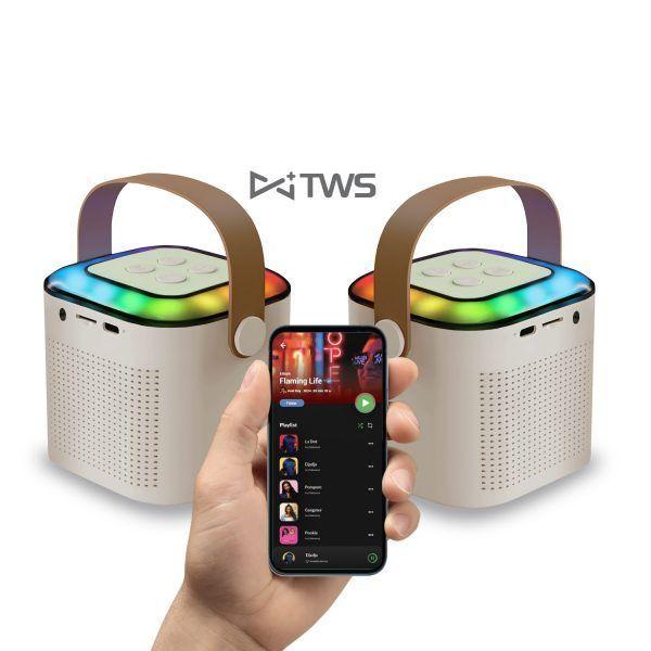 Parlante Karaoke My Lil First Singer + 1 Micrófono Inalámbrico Mlab - Blanco -3