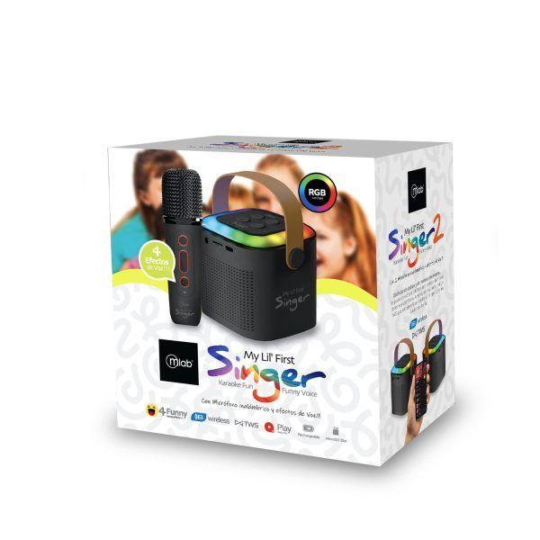 Parlante Karaoke My Lil First Singer + 1 Micrófono Inalámbrico Mlab - Negro -4