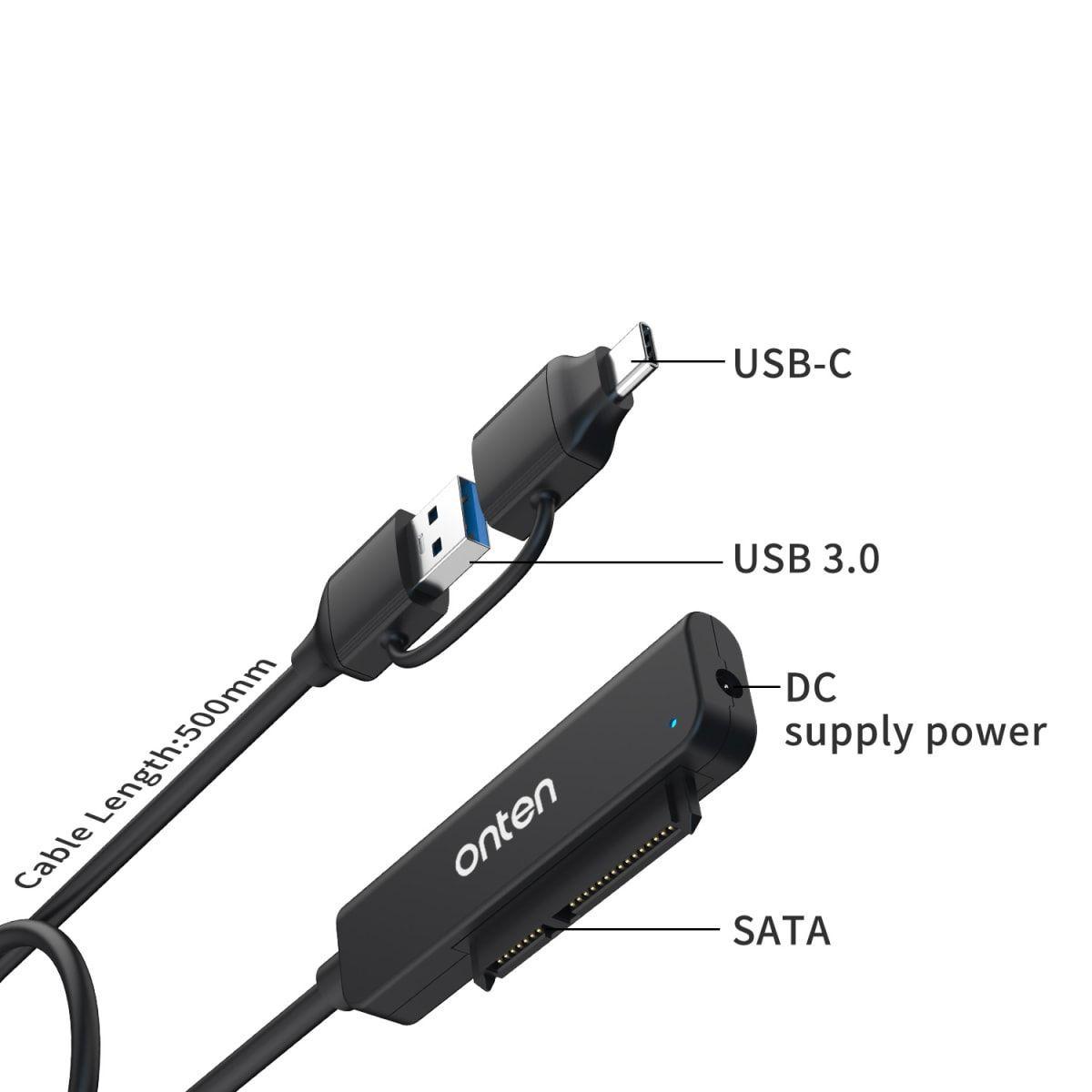 Adaptador USB-C/USB 3.0 a SATA Onten-2