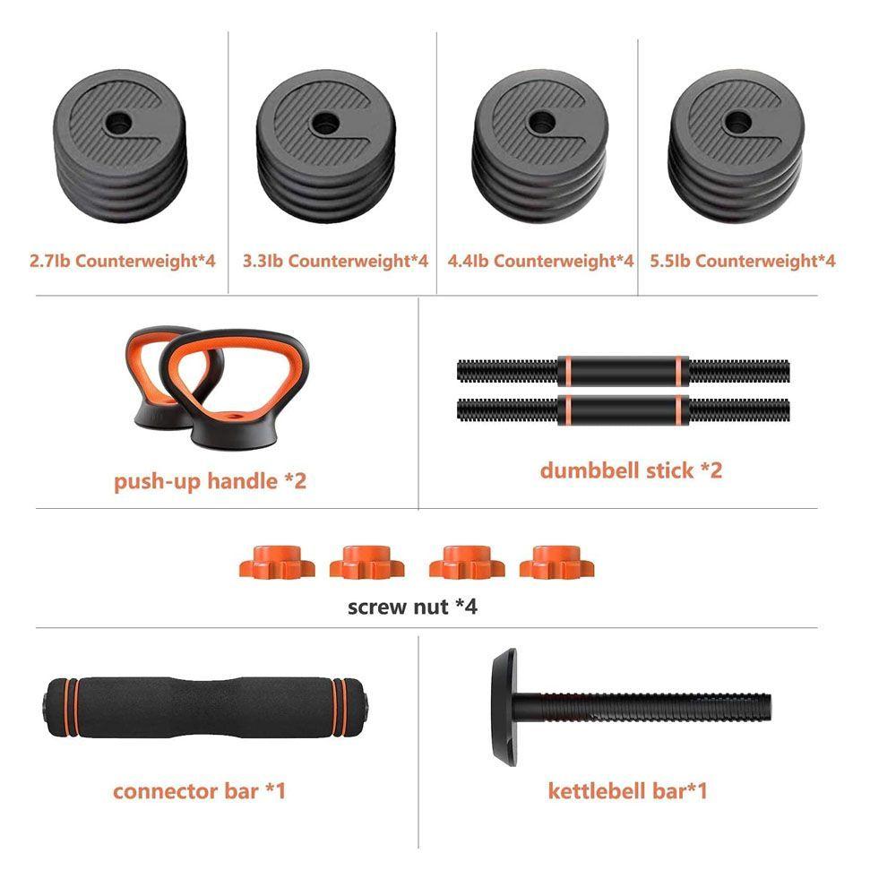 Set Mancuernas Rusas Kettlebell 6 en 1  de 15 kg-3