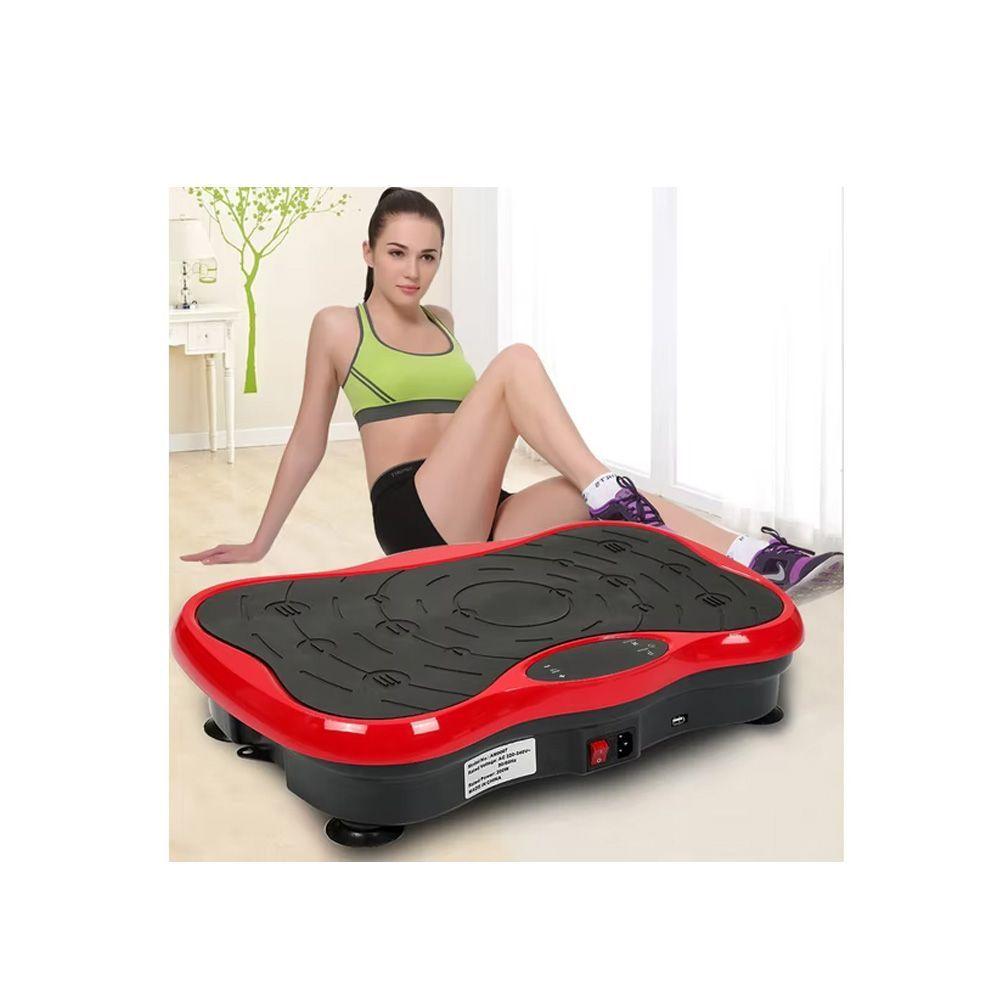 Plataforma Vibratoria Fitness Mariposa y Bandas, Negro-Rojo-2