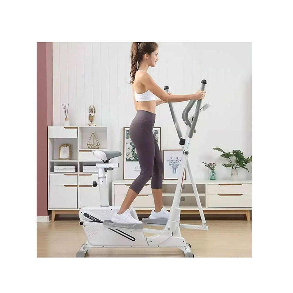 Maquina Bicicleta Eliptica con Asiento Resistencia Magnetica Blanca-2