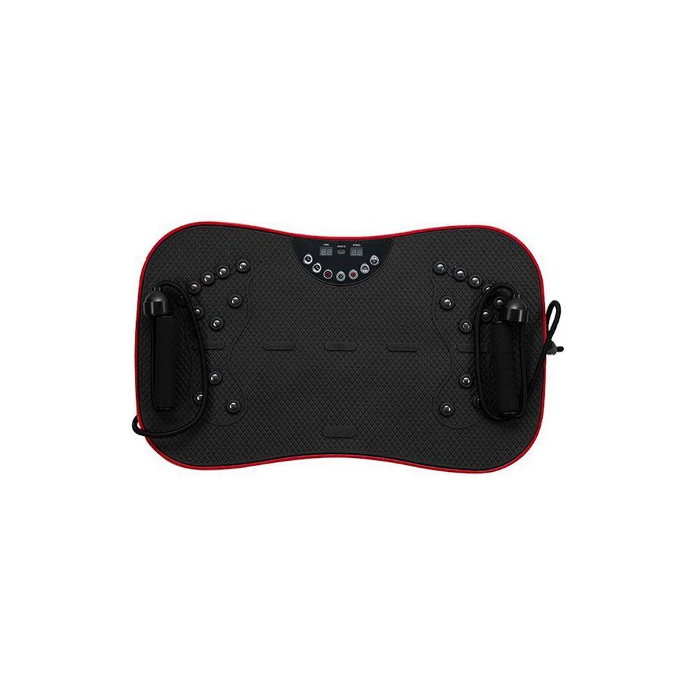 Plataforma Vibratoria Fitness, Imanes y Bandas, Negro-Rojo-2