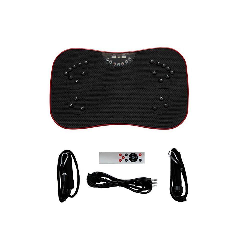 Plataforma Vibratoria Fitness, Imanes y Bandas, Negro-Rojo-0