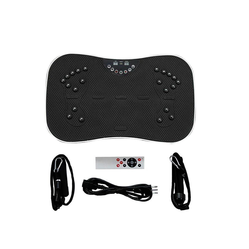 Plataforma Vibratoria Fitness, Imanes y Bandas, Negro-Blanco-0