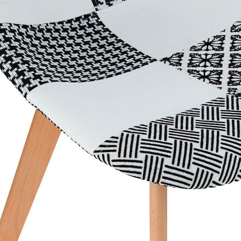 Pack 4 unidades Silla Eames Patchwork Blanco Negro-6