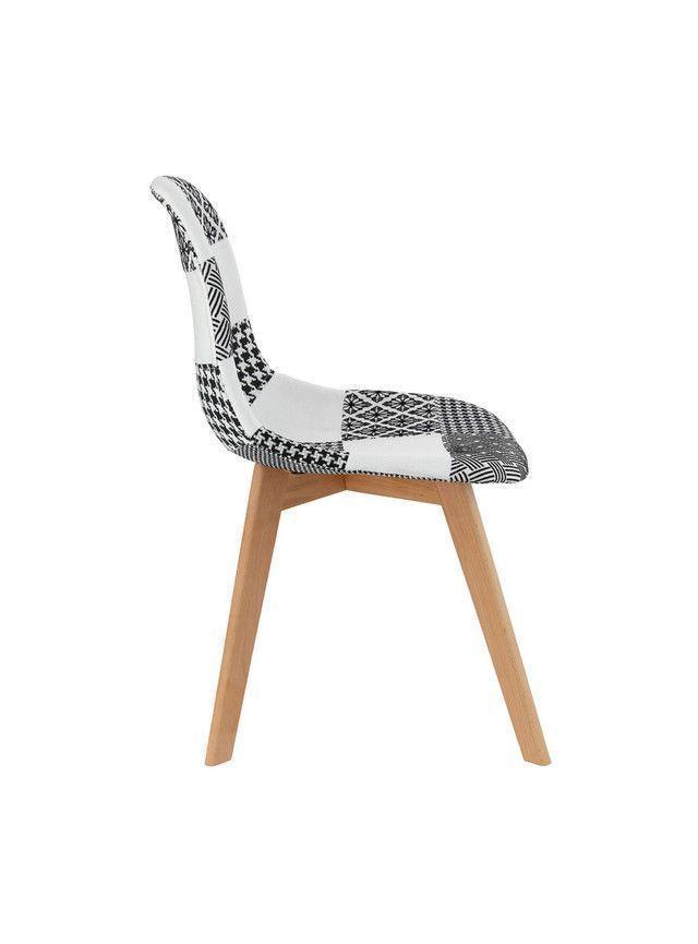 SILLA EAMES ESCANDINAVA CON RETAZOS DE TELA 80X54X47-2