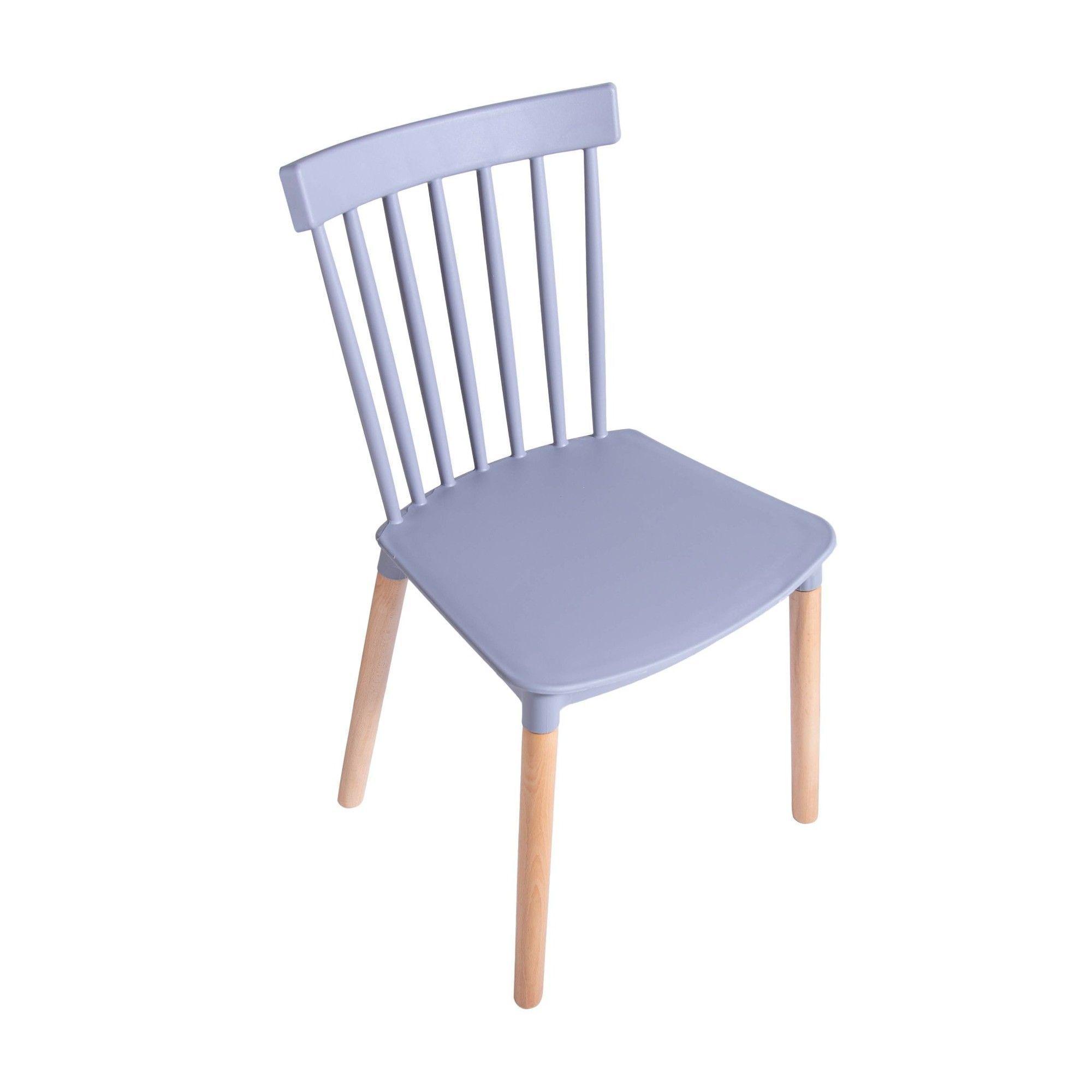 Pack 4 unidades Silla comedor modelo Windsor Gris-2